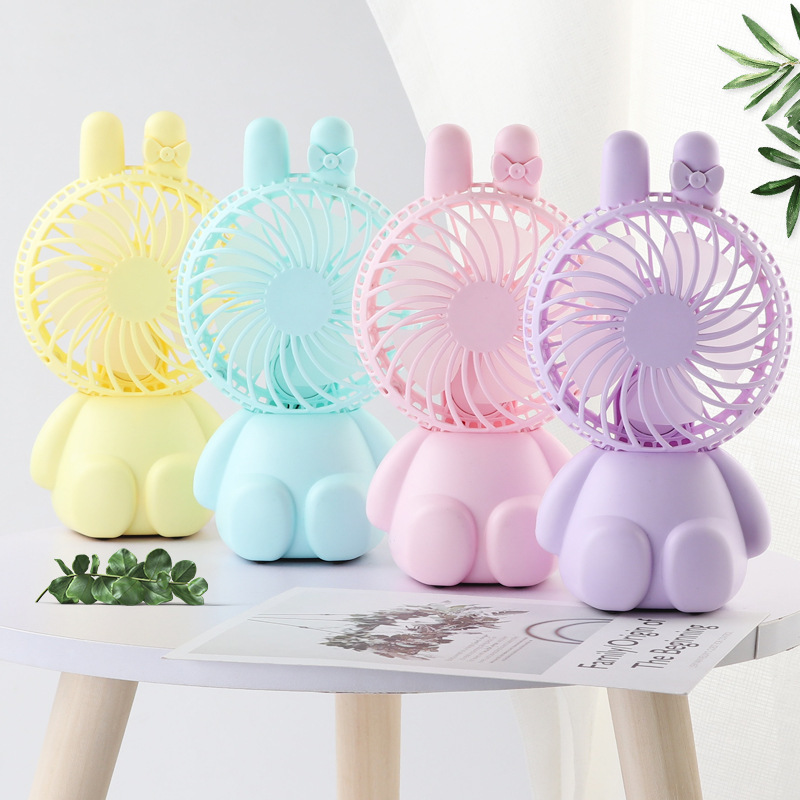 Cute bunny fan mini USB rechargeable silent bed handheld fan big wind cute little fan