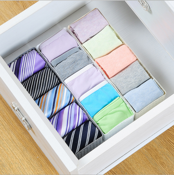 Partitioned sock storage box, desktop underwear storage compartment, drawer-style underwear organization box, plastic sock box Specification image