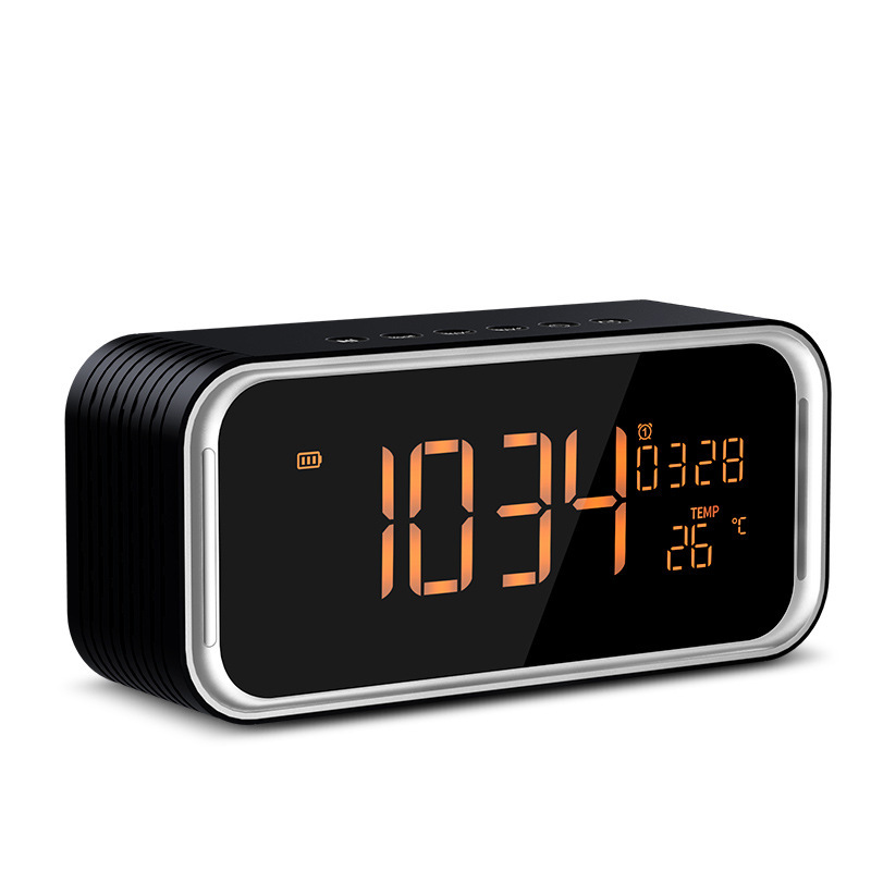 New large screen dual alarm clock Bluetooth speaker dual speaker bass diaphragm