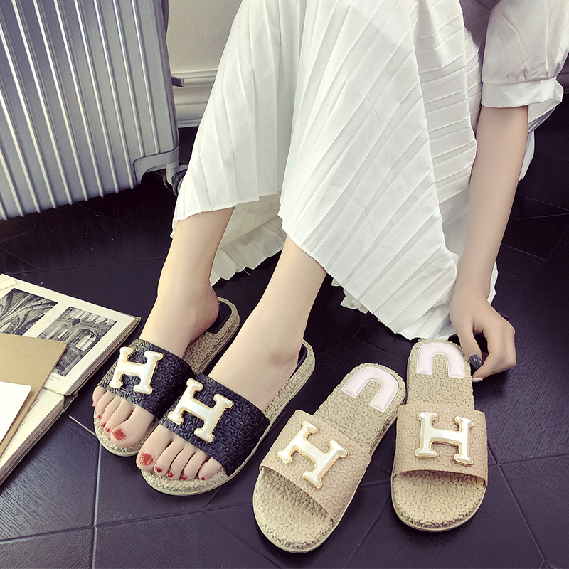 2019新款拖鞋女时尚外穿个性百搭凉拖鞋防滑平底室内一字拖