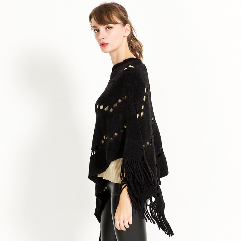 Manufacturers Direct Sales Of Imitation Cashmere Pullover Knitwear Matching Color Wool Cloak Wholesale New Fringe Warm Shawl Application Scenario