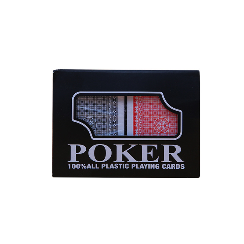 pvc塑料防水扑克新料塑料盒黑色poker大字德州扑克大角码扑克牌详情图1
