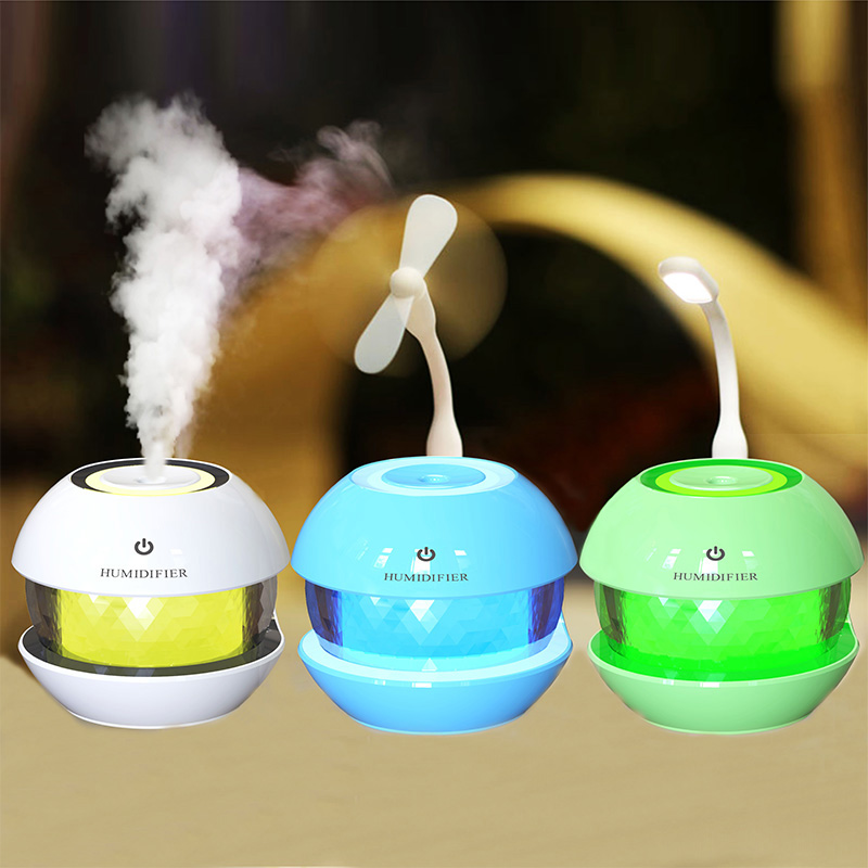 All-new upgraded second-generation Magic Diamond humidifier, usb mini Fan, desk lamp, car creative gift