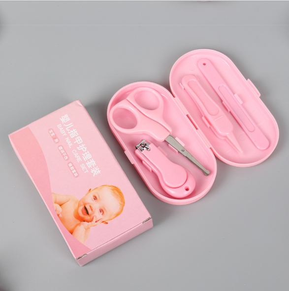宝宝安全护理剪刀 婴儿防夹肉指甲剪指甲锉套装4件套 婴幼儿礼品