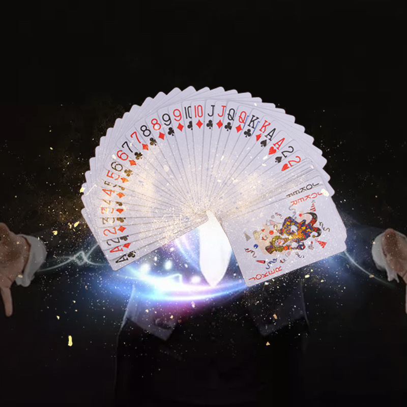 魔术英文扑克多种玩法长短牌宽窄牌大小头带说明书现货批发