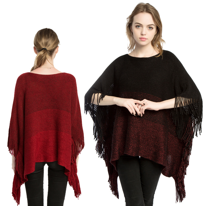 New Gold Wool Large Size Poncho Wholesale Poncho Manufacturers Direct Sales Imitation Cashmere Knitted Pullover Specification drawing