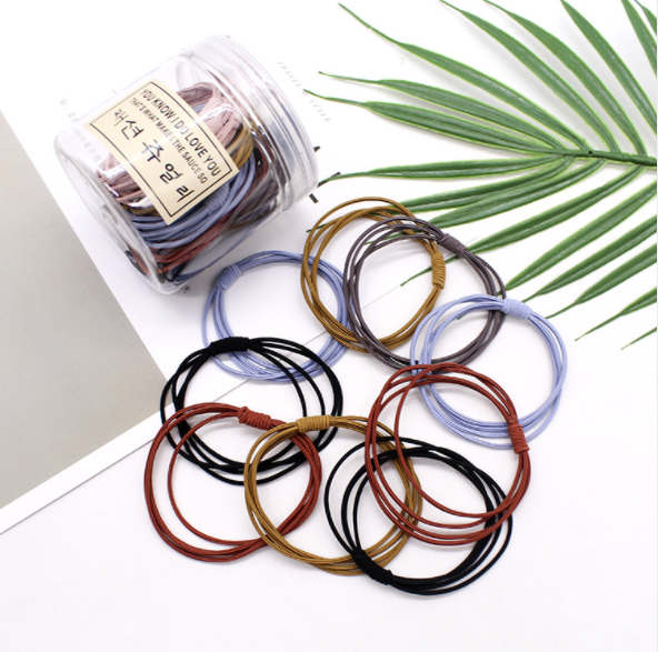 Autumn and winter box South Korea small fresh head string high elastic four-line base simple hair band 20 / box thumbnail