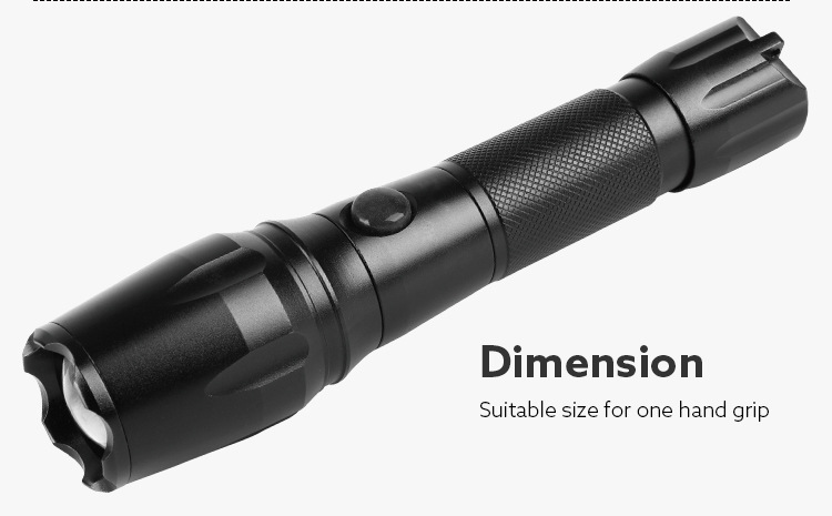 Aluminum alloy strong light flashlight portable lighting patrol defense essential super texture