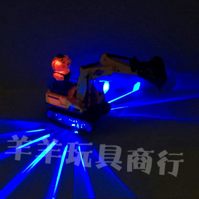 儿童电动网红抖音玩具男女孩海草猪挖土机灯光音乐挖掘机早教玩具细节图