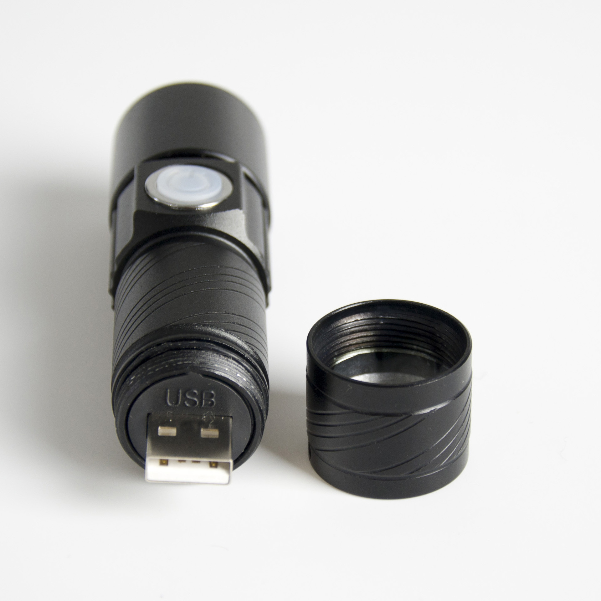 SB rechargeable mini strong light flashlight Telescreen zoom