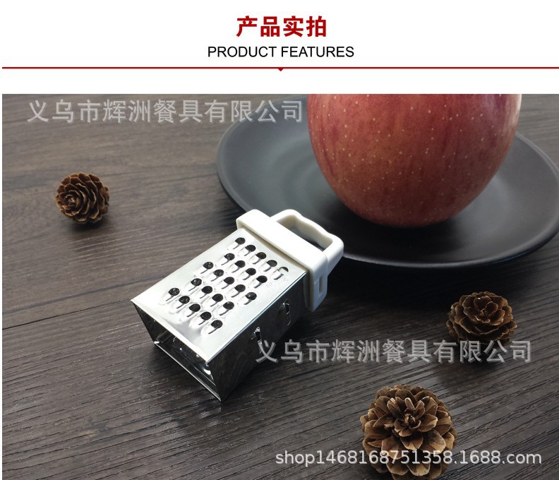 Stainless steel mini four-sided garlic and ginger grater, vegetable and fruit grater, cheese grater, portable grater Specification image