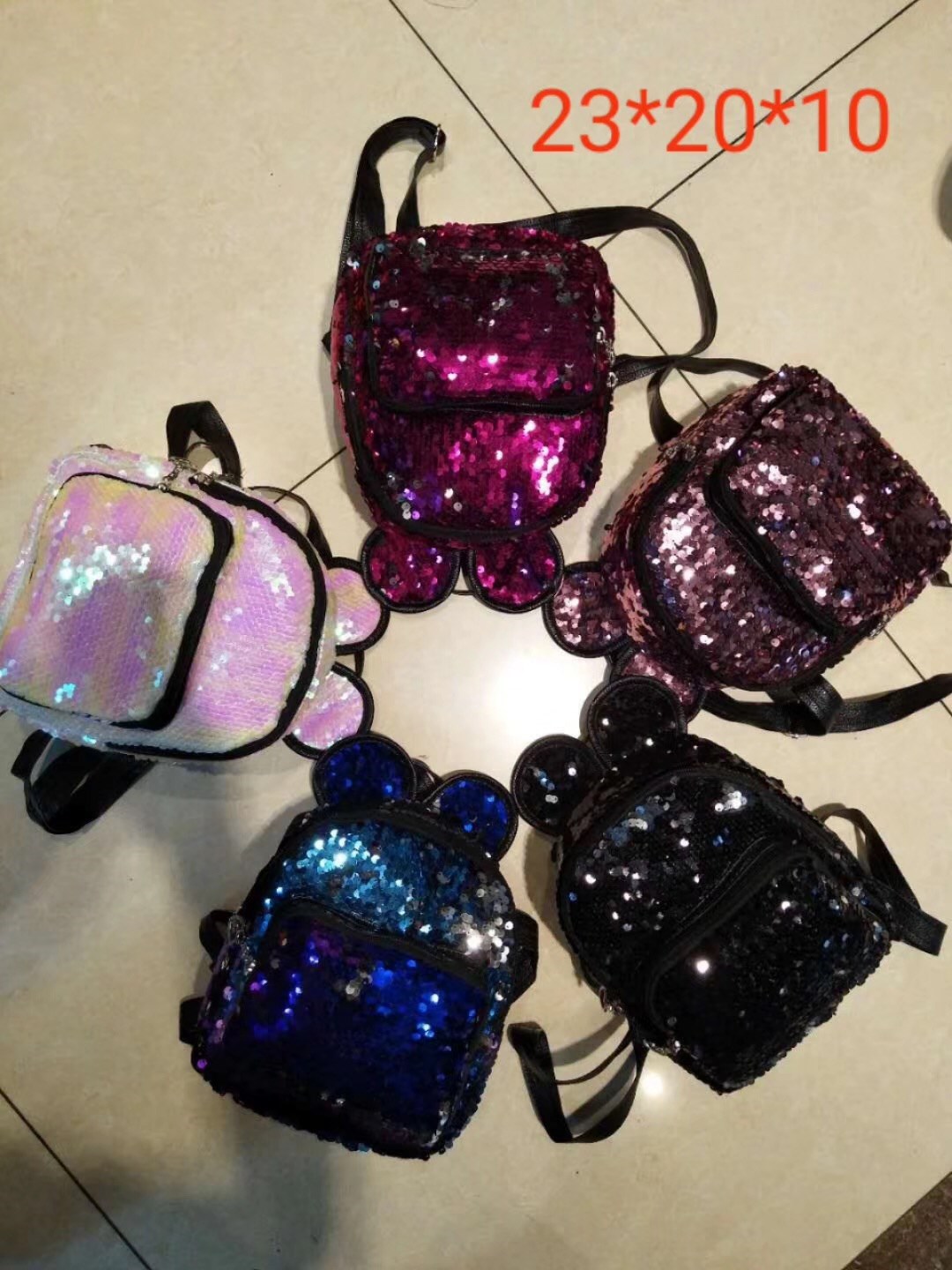 2019 New Sequin Cartoon Double Shoulder And Back, Novel Fashion Bag 1101 details Picture