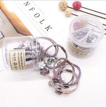 10 pieces/box box Hair accessories Hair band wide edge striped double string headstring Cute candy color flower beaded rubber band