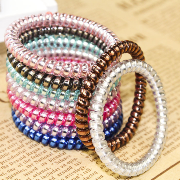 Gold and silver thin phone line hair band 100 high elastic multi-color phone line hair band head rope wholesale