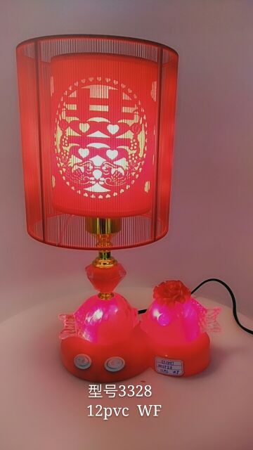 Wedding table lamp, festive supplies, big red bedside lamp, wedding table lamp, festive supplies, big red bedside lamp details Picture