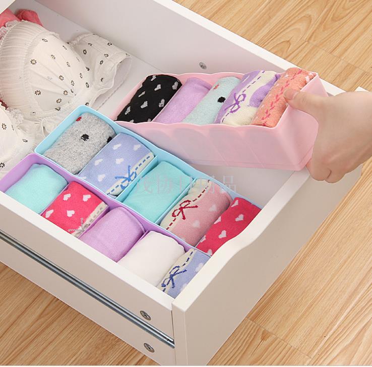 Color 5 - pane household plastic closet organizer drawer organizer desktop bra underwear sock organizer