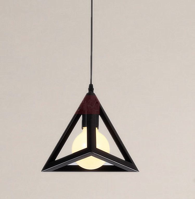 Modern simple iron industry lamp triangle square earth lamp diamond shaped wave lamp coffee bar lamp