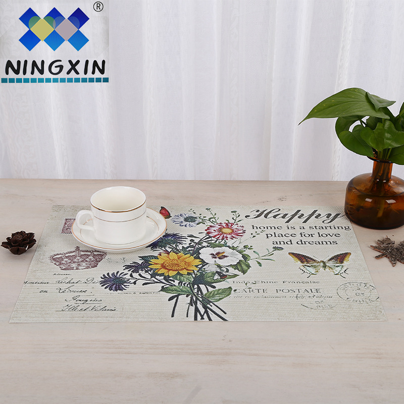 Creative PVC printed placemats, waterproof and heat-insulating table MATS, customized hotel and family gifts, anti-slip MATS, factory direct sales Application Scenario
