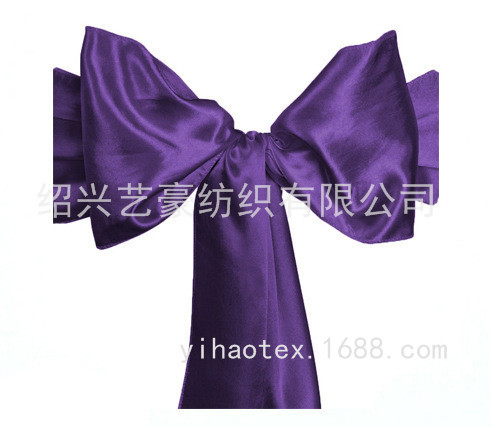 色丁椅背蝴蝶结花 自系弹力椅套椅背装饰飘带 婚庆用品