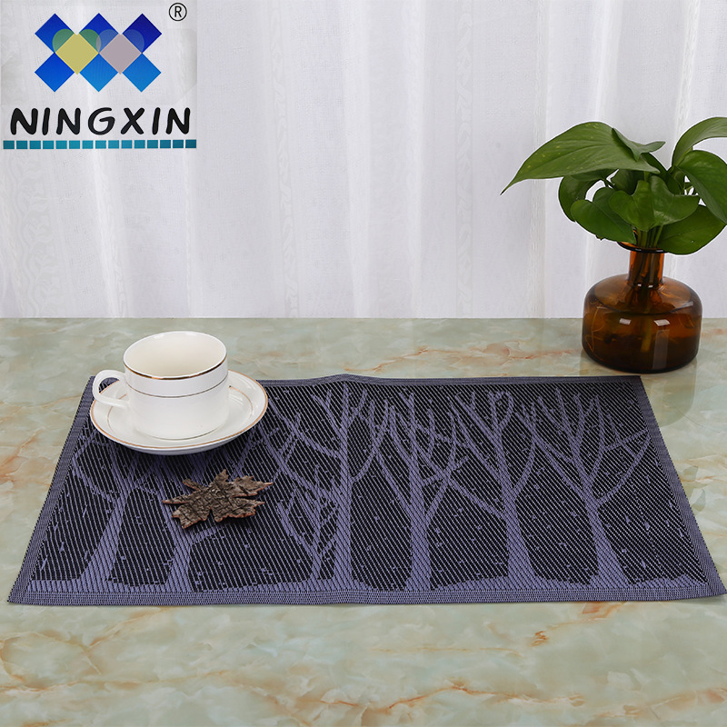 Little Tree jacquard PVC Western placemats Hotel Classic Modern Western placemats 30*45cm anti-slip coasters Placemats details Picture