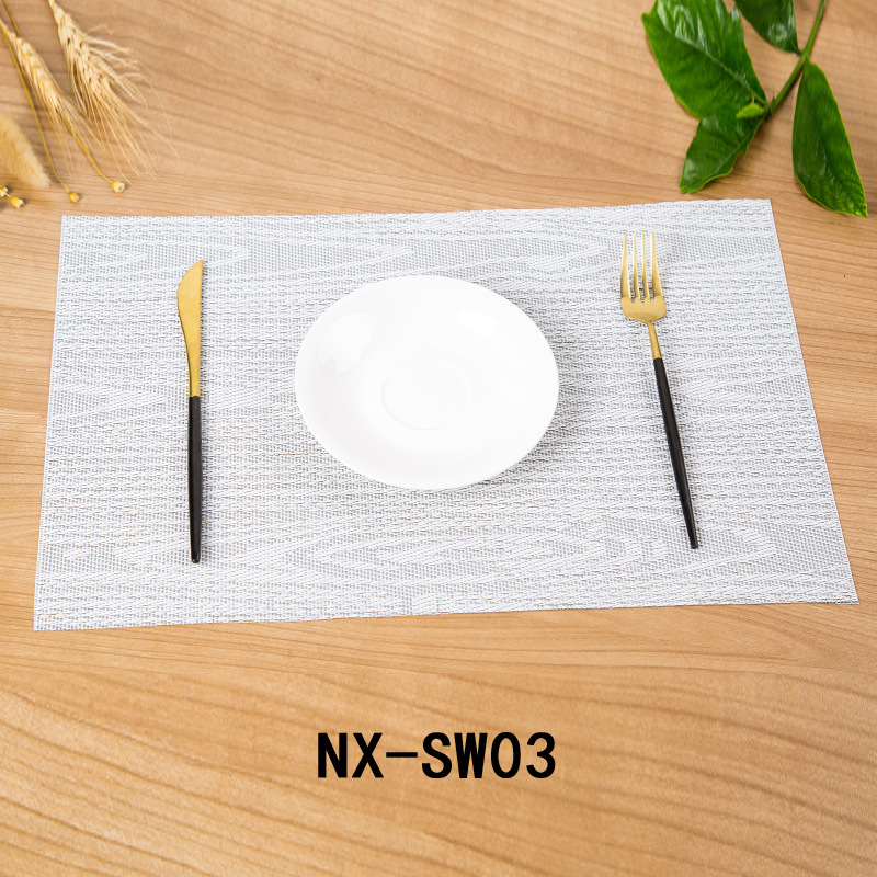 Teslin Western Placemat Wood Grain Jacquard Placemat Pvc Western Placemat European Western Placemat Leave-In Placemat Specification drawing