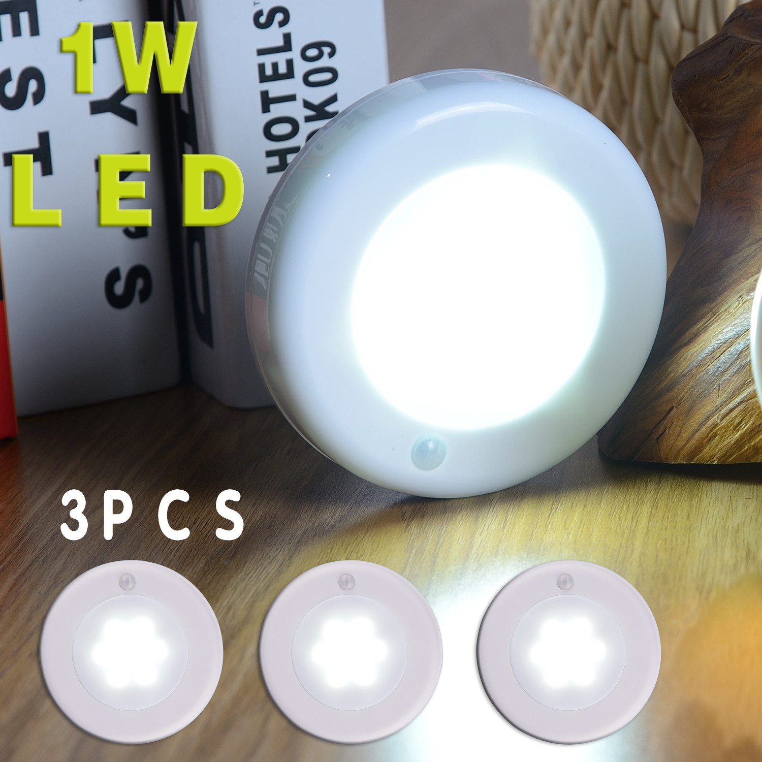 LED human body sensor kitchen cabinet light, bathroom trunk corridor light, night light Specification image