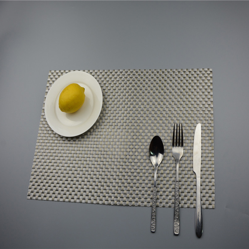 pvc dining table solid color 30*45 cm eco-friendly table mat, Terslin heat insulation and heat-resistant mat, Western table mat easy to wash, quick to dry and anti-slip Specification image