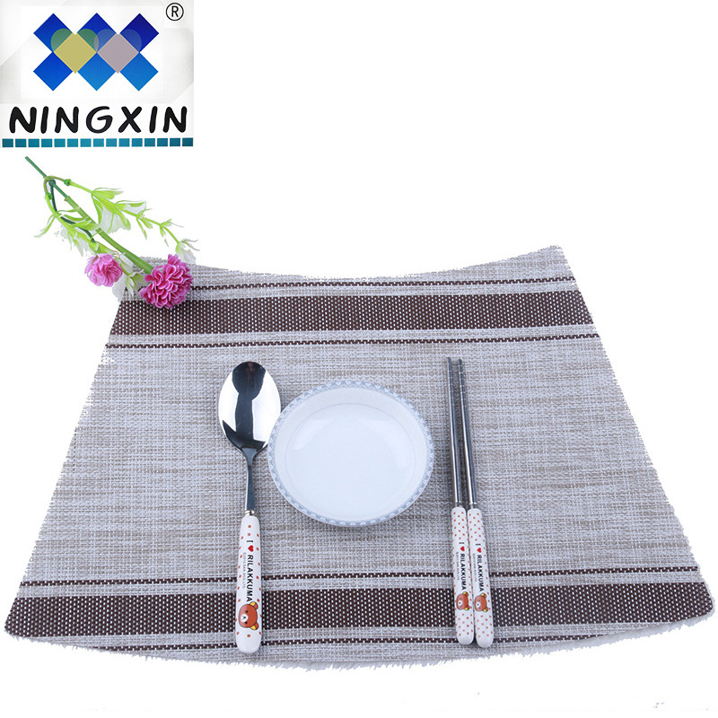 Factory direct sales of eco-friendly placemats, fan-shaped PVC Western placemats, new Chinese striped heat insulation pads, table MATS and bowl MATS Specification image