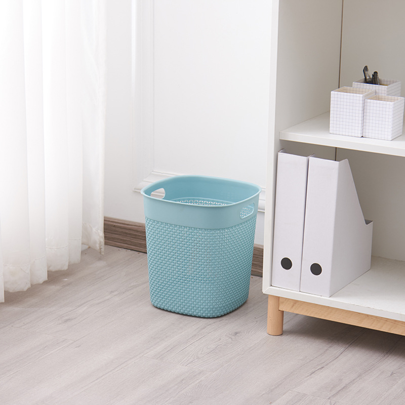 办公室家用大号镂空手提纸篓 办公桌收纳篮方形无盖垃圾桶批发细节图