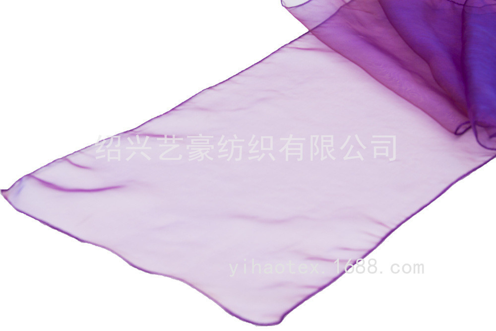 European and American polyester organer yarn decorative table flag 30*275CM high-density lockedge table flag solid color transparent table strap