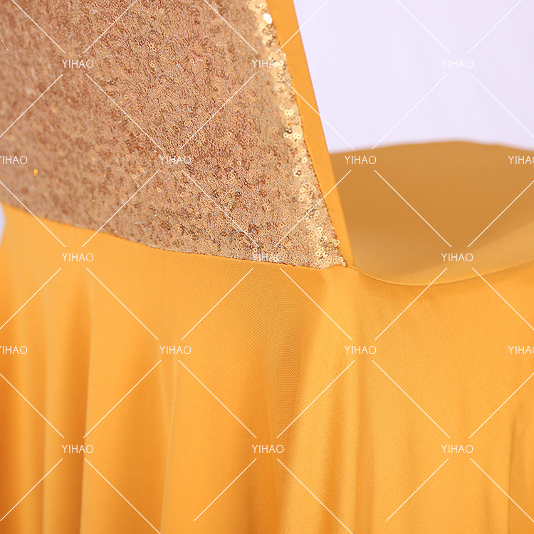 Gold sheet embroidery spliced elastic chair cover, hotel and restaurant chair cover, wedding and celebration chair cover, elastic backrest cover fabric Application Scenario