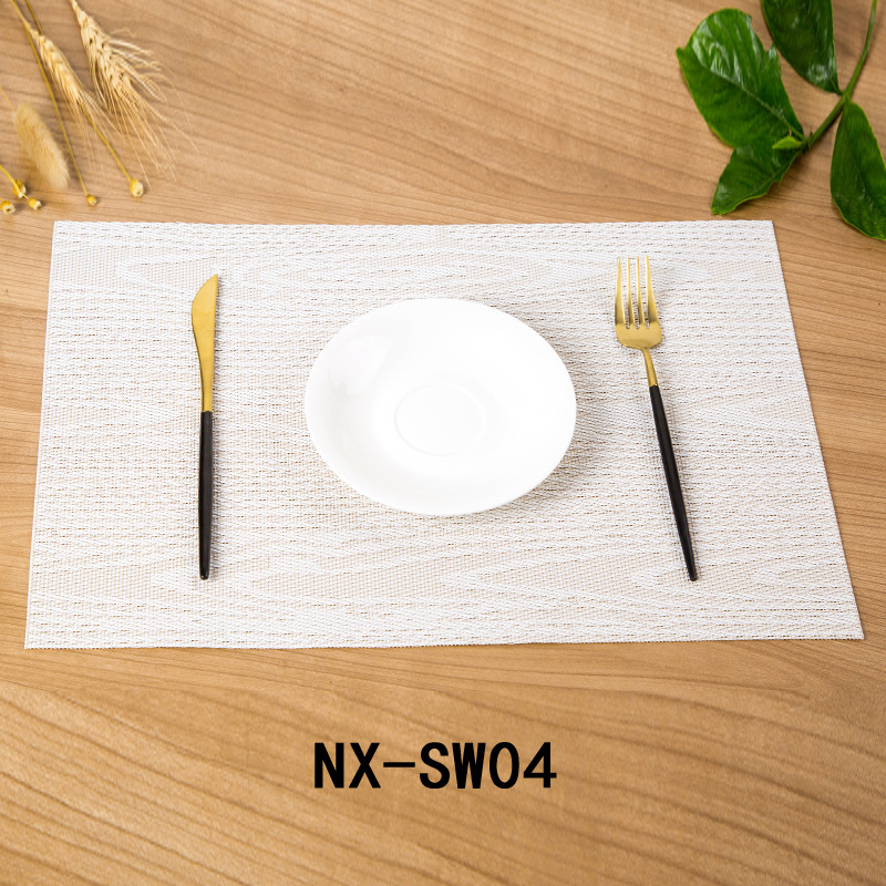 Teslin Western Placemat Wood Grain Jacquard Placemat Pvc Western Placemat European Western Placemat Leave-In Placemat Application Scenario