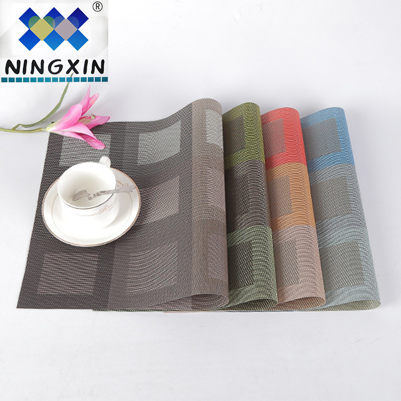 European rectangular PVC table mat 12 square series table mat plate mat waterproof non-slip western-style food mat thumbnail
