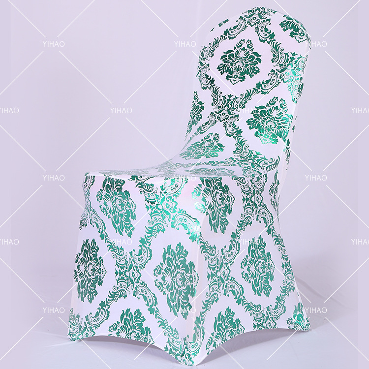 Wholesale of Chinese-style retro blue embossed elastic chair covers for hotels, restaurants, wedding banquets and other occasions Specification image