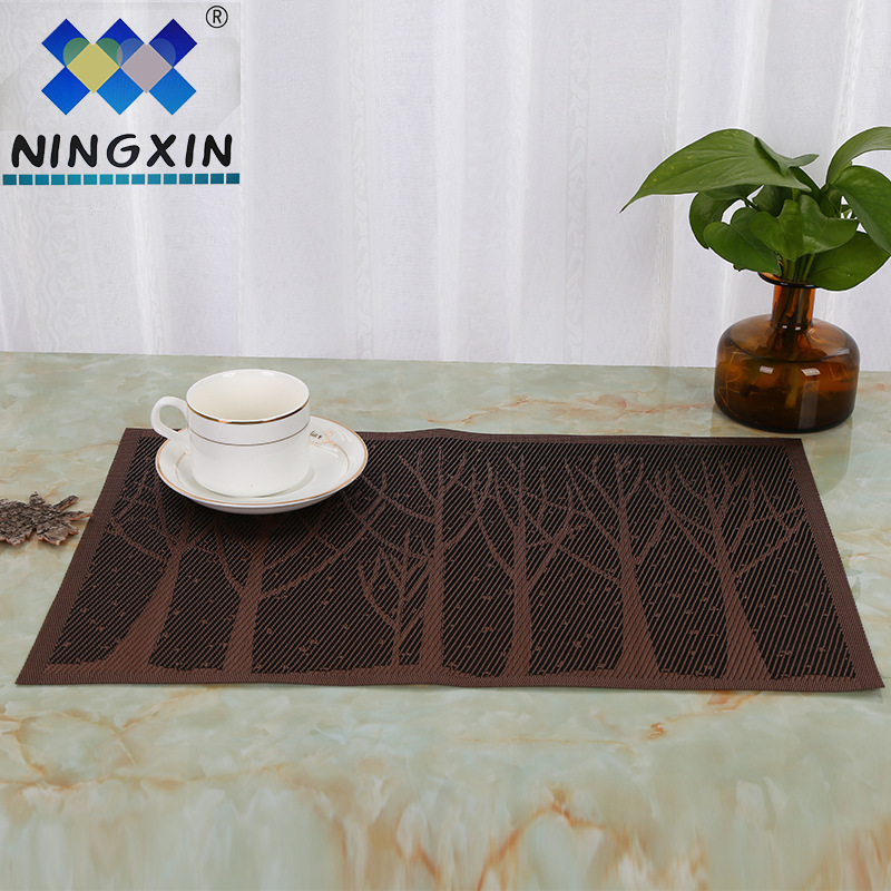 Little Tree jacquard PVC Western placemats Hotel Classic Modern Western placemats 30*45cm anti-slip coasters Placemats Specification image