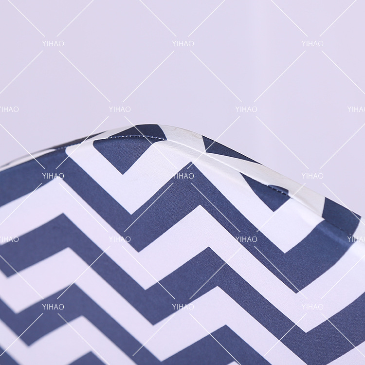 Black and white wavy striped elastic chair covers, hotel, restaurant, wedding and celebration chair covers wholesale Specification image