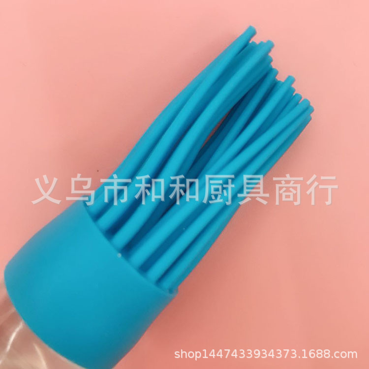Food-grade colored high-temperature resistant transparent handle silicone brush, silicone round head brush, cream brush details Picture