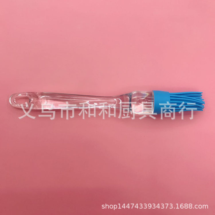 Food-grade colored high-temperature resistant transparent handle silicone brush, silicone round head brush, cream brush Specification image