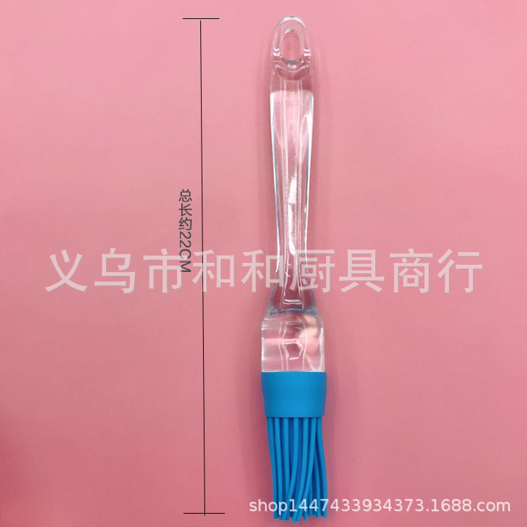Food-grade colored high-temperature resistant transparent handle silicone brush, silicone round head brush, cream brush