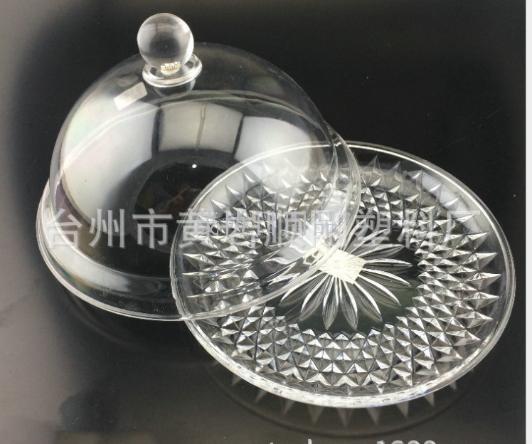 Round fashion transparent PC table cover plastic dish cover dessert cover Supermarket sample tray with cover cake cover