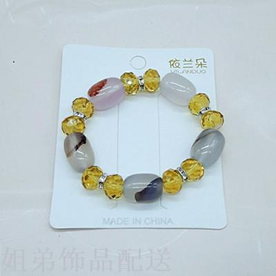 10 yuan multi-shop agate large beads + crystal diamond bracelet details Picture