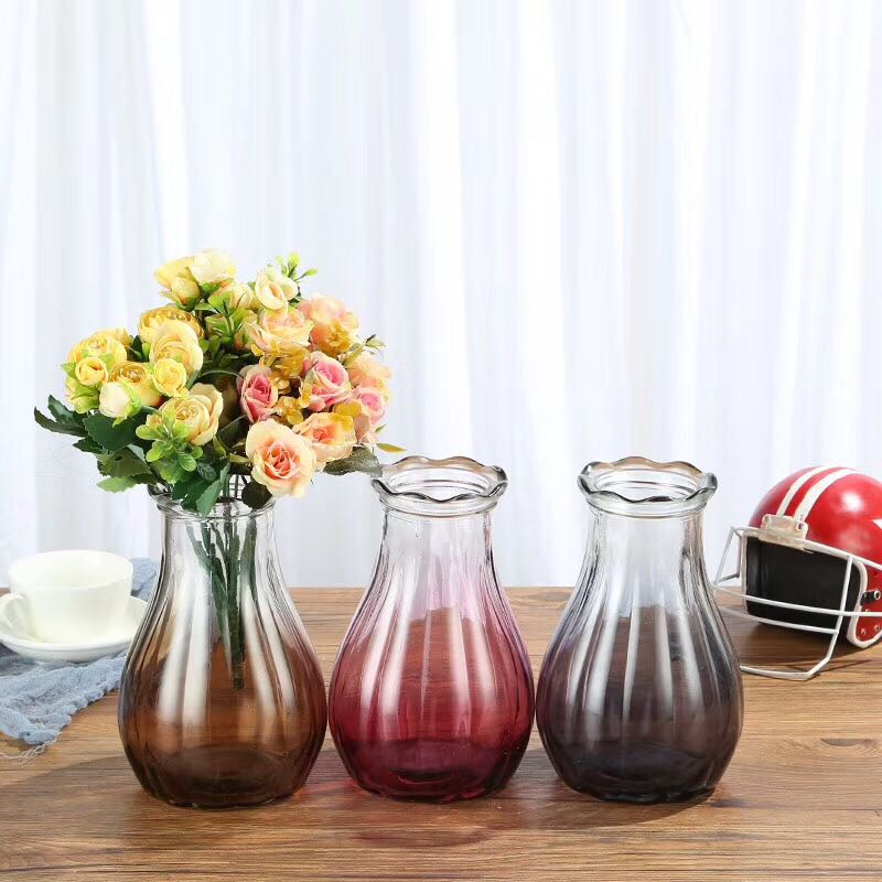 Creative living room flower arrangement glass ornaments, modern home decorations, dried flower large-bellied vases for display Specification image