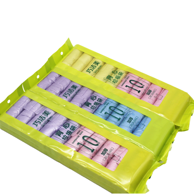 厂家批发一次性手提背心式垃圾袋加厚大号点断式家用细节图