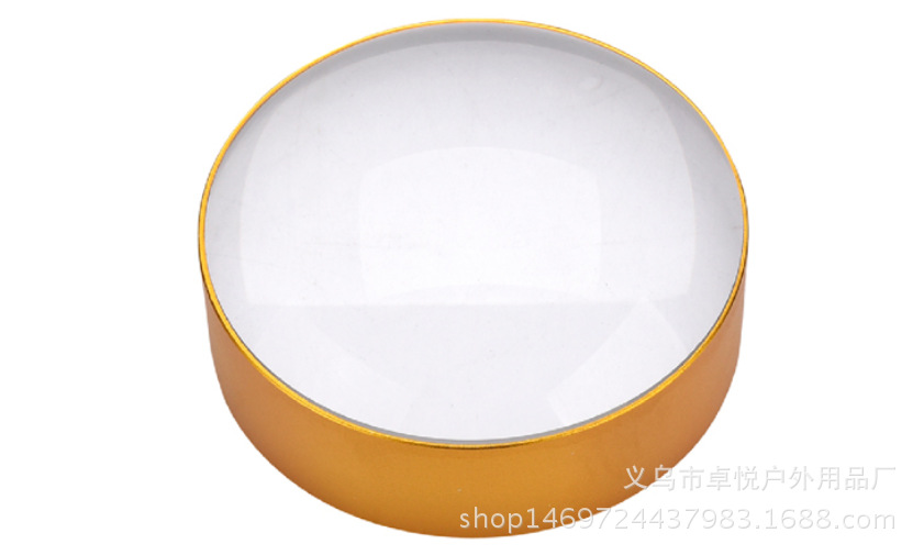 75MM 文镇镜金属工艺品装饰镜 玻璃镜摆设镇纸放大镜