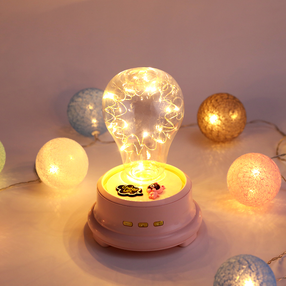 情人节礼物送女朋友创意梦幻音乐灯礼品浪漫永生花LED小夜灯蓝牙