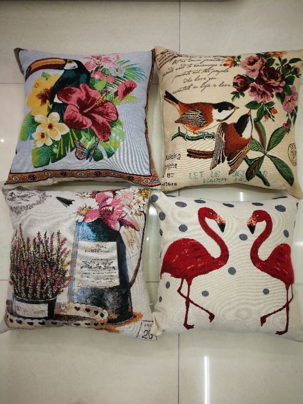 Cotton yarn jacquard positioning owl flamingo unicorn pillow cushion pillow cover