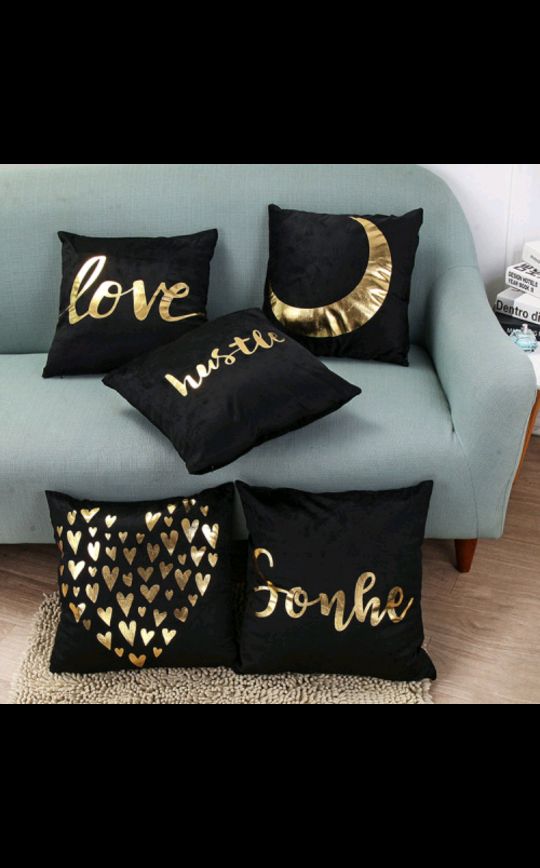 Super soft short plush positioning, gold-embossed throw pillow, cushion, cushion, square pillowcase