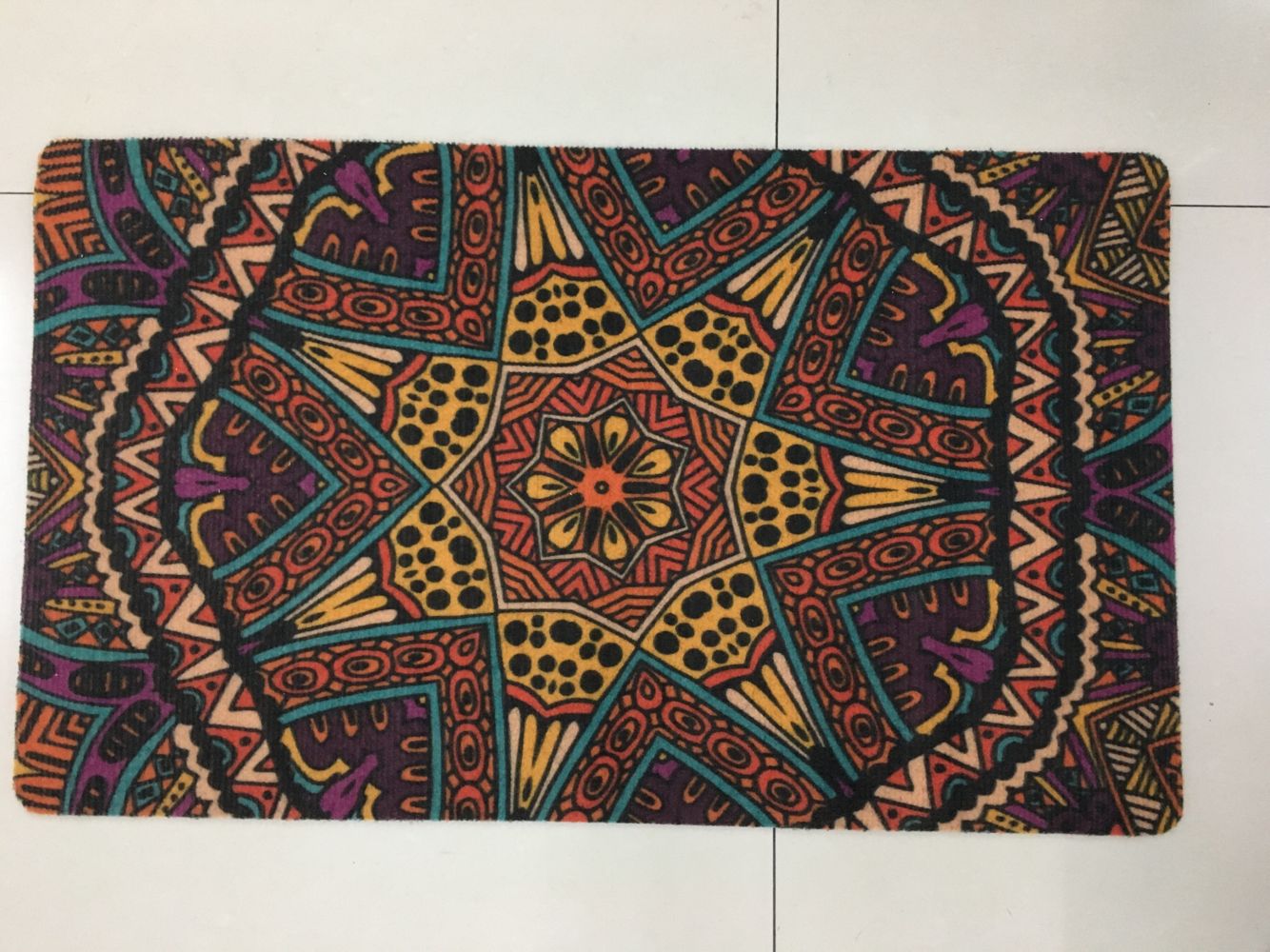 PVC single-stripe high-definition printed floor mat, polypropylene foot mat, water-absorbing and anti-slip floor mat, household door mat, floor mat Application Scenario