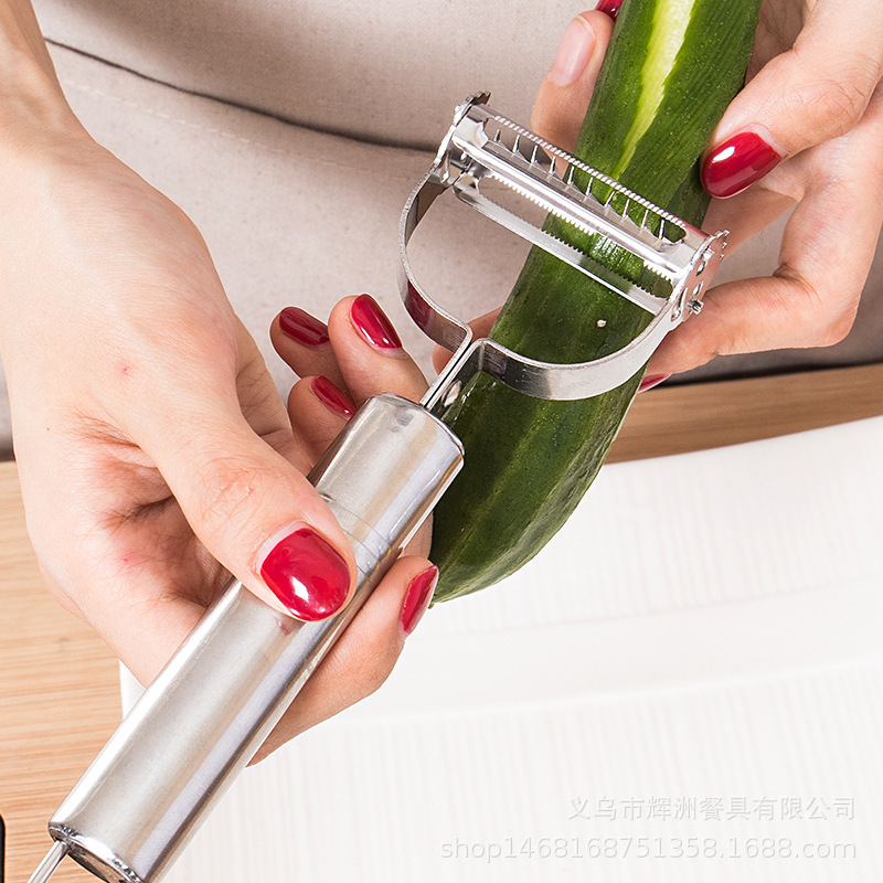 Double-headed smiling multi-functional stainless steel apple peeler, fruit peeler, potato grater, kitchen small tools Specification image