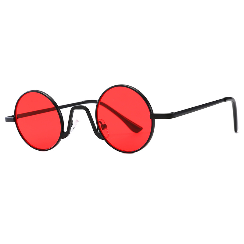 Retro European and American round sunglasses men's and women's dazzling sunglasses small round frame prince mirror thumbnail
